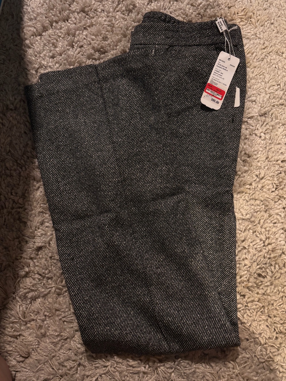 NWT Akris Punto Gray Herringbone Dress Pants - Classic Tailored Fit